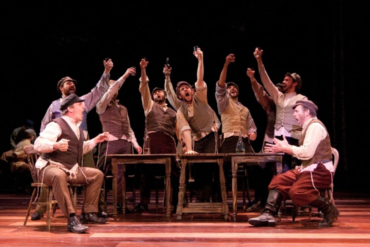 Bill Van Horn (left), Mark Jacoby (right) and Ensemble at 